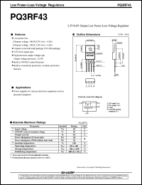 PQ3RF43 datasheet: Low power-loss voltage regulator PQ3RF43