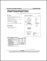 PQ3TZ50 datasheet: Low power-loss voltage regulator PQ3TZ50