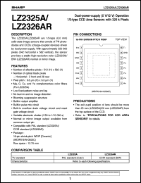 LZ2325A datasheet: Dual-power-supply (5 V/12 V) operation 1/3-type CCD area sensor with 320K pixels LZ2325A