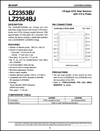 LZ2354BJ datasheet: 1/3-type CCD area sensor with 410K pixels LZ2354BJ