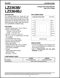 LZ2364BJ datasheet: 1/3-type CCD area sensor with 410K pixels LZ2364BJ