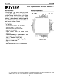 IR3Y38M datasheet: CCD signal processor & digital interface IC IR3Y38M