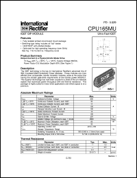 CPU165MU datasheet: IGBT SIP module CPU165MU