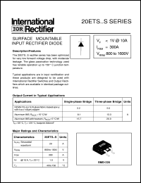 20ETS16STRR datasheet: Surface mountable input rectifier diode 20ETS16STRR