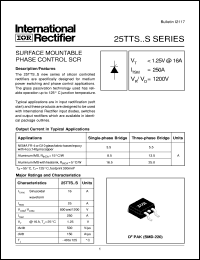 25TTS12STRL datasheet: Surface mountable phase control SCR 25TTS12STRL