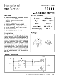 IR2111S datasheet: Half-bridge driver IR2111S