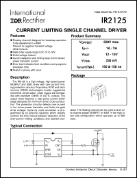 IR2125 datasheet: Current limiting single channel driver IR2125