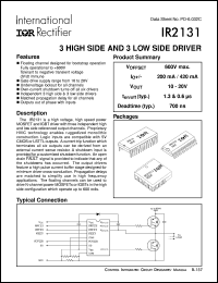 IR2131S datasheet: 3 high side and 3 low side driver IR2131S