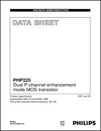 PHP225 datasheet: Dual P-channel enhancement mode MOS transistor PHP225