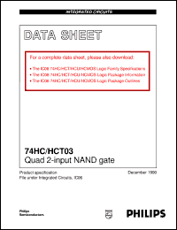 74HC03D datasheet: Quad 2-input NAND gate 74HC03D