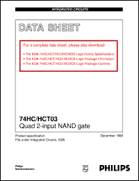 74HC03N datasheet: Quad 2-input NAND gate 74HC03N