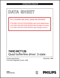 74HC126D datasheet: Quad buffer/line driver; 3-state 74HC126D