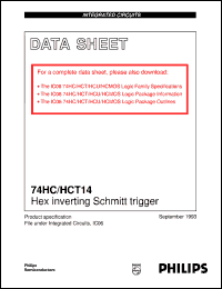 74HC14D datasheet: Hex inverting Schmitt trigger 74HC14D