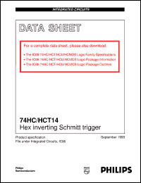 74HC14N datasheet: Hex inverting Schmitt trigger 74HC14N