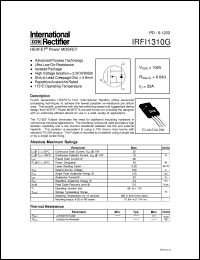 IRFI1310G datasheet: HEXFET power MOSFET IRFI1310G