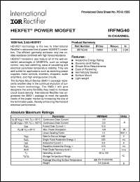 IRFNG40 datasheet: HEXFET power mosfet IRFNG40