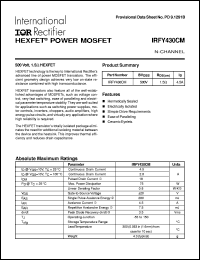 IRFY430CM datasheet: HEXFET power mosfet IRFY430CM