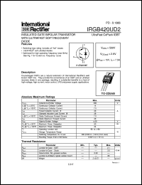 IRGB420UD2 datasheet: Insulated gate bipolar transistor IRGB420UD2