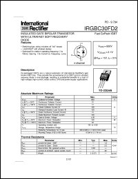 IRGBC30FD2 datasheet: Insulated gate bipolar transistor with ultrafast soft reconery diode IRGBC30FD2