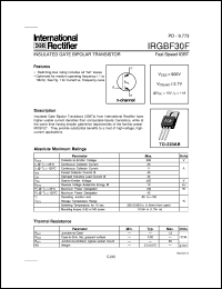 IRGBF30F datasheet: Insulated gate bipolar transistor IRGBF30F