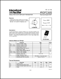 IRGPC30S datasheet: Insulated gate bipolar transistor IRGPC30S