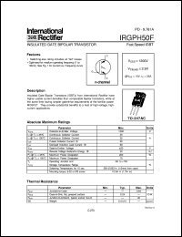 IRGPH50F datasheet: Insulated gate bipolar transistor IRGPH50F