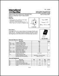 IRGPC50FD2 datasheet: Insulated gate bipolar transistor with ultrafast soft recovery diode IRGPC50FD2