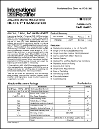 IRH9250 datasheet: HEXFET transistor IRH9250