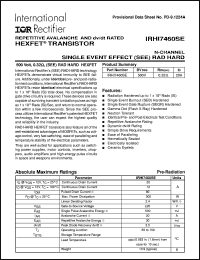 IRHM7C50SE datasheet: HEXFET transistor IRHM7C50SE