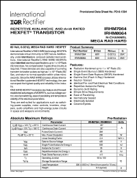 IRHM7064 datasheet: HEXFET transistor IRHM7064