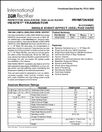 IRHM7264SE datasheet: HEXFET transistor IRHM7264SE