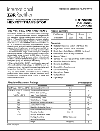 IRHN9230 datasheet: HEXFET transistor IRHN9230