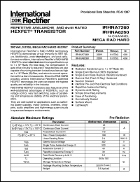 IRHNA7260 datasheet: HEXFET transistor IRHNA7260