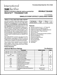 IRHNA7264SE datasheet: HEXFET transistor IRHNA7264SE