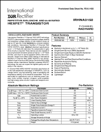 IRHNA9160 datasheet: HEXFET transistor IRHNA9160