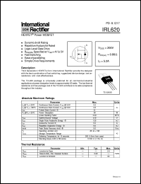 IRL620 datasheet: HEXFET power mosfet IRL620