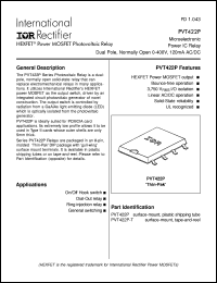 PVT422P datasheet: HEXFET power MOSFET photovoltaic relay PVT422P