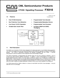 FX818D2 datasheet: CTCSS signaling processor FX818D2