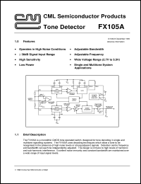 FX105AD4 datasheet: Tone detector FX105AD4