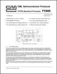 FX980L6 datasheet: TETRA baseband processor FX980L6
