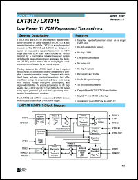 LXT312PE datasheet: Short/Haul transceiver LXT312PE