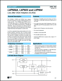 LXP602ANE datasheet: Low-jitter clock adapter LXP602ANE