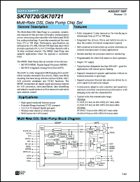 SK70721IAFE datasheet: Multi-rate DSL data pump chip set SK70721IAFE