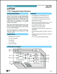 LXT325PE datasheet: T1/E1 integrated quad receiver LXT325PE