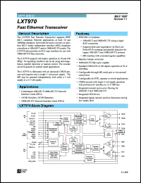 LXT970QC datasheet: Fast ethernet transceiver LXT970QC