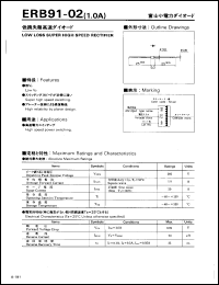 ERB91-02 datasheet: Low loss super high speed rectifier ERB91-02