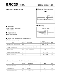 ERC25 datasheet: Fast rekoveru diode ERC25