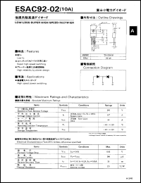 ESAC92-02 datasheet: Low loss super high speed rectifier ESAC92-02