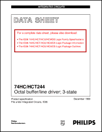 74HC,HCT244 datasheet: Octal buffer/line driver; 3-state 74HC,HCT244