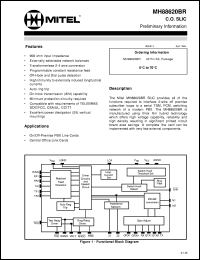 MH88620BR datasheet: C.O. Subscriber line interface circuit (SLIC) for central office line cards and on/off-premise PBX line cards. MH88620BR